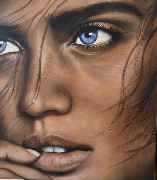 Blue eyes, acryl (80 x 70 cm)
