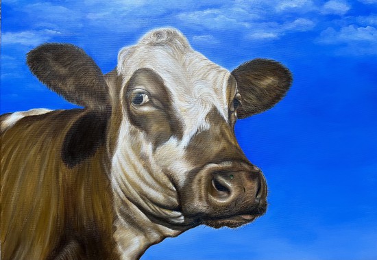 Zwitserse koe (acryl, 70 x 50 cm)